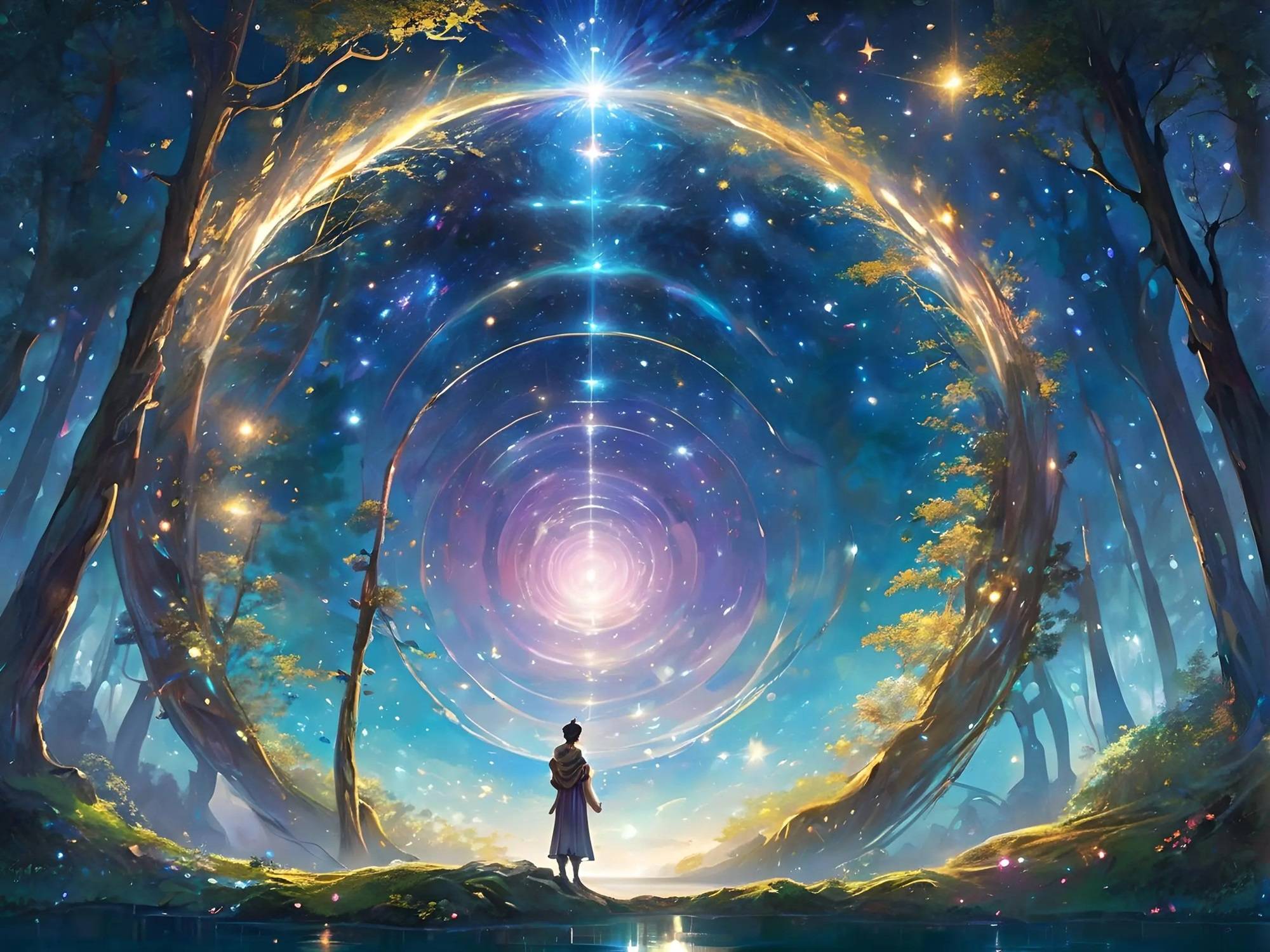 星际之门 AI之手绘制的梦幻虚拟奇境